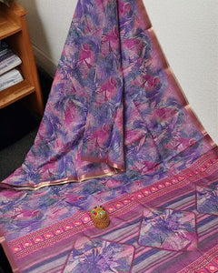 Collection image for: Handloom Floral Linen Soft Silk Cotton Sarees