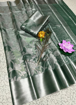 Tissue Kota Jari Model Sarees - LTS08 Sea Green