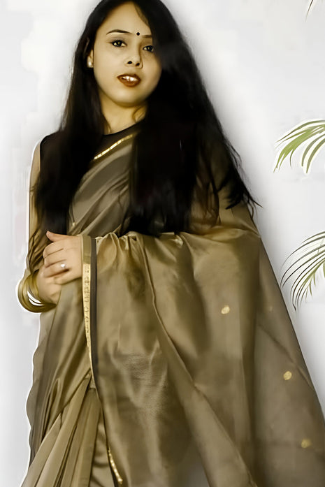 Luna Silk Cotton Sarees - LTS74 Grey & Black