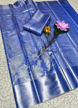 Tissue Kota Jari Model Sarees - LTS07 Sapphire Blue