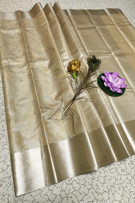 Tissue Kota Jari Model Sarees - LTS01  Champagne Gold