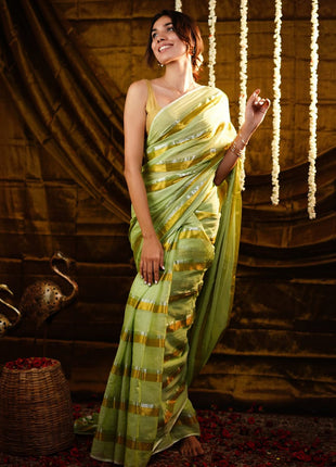 Exclusive Multi Colour Checked Type Saree - LTS83 Light Green