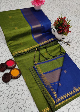 Luna Silk Cotton Sarees - LTS69 Green & Blue