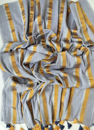 Exclusive Multi Colour Checked Type Saree - LTS82 Grey