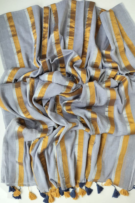 Exclusive Multi Colour Checked Type Saree - LTS82 Grey