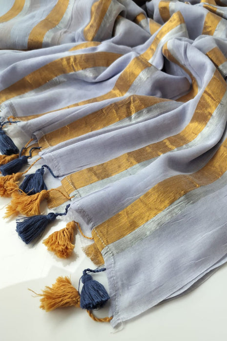 Exclusive Multi Colour Checked Type Saree - LTS82 Grey