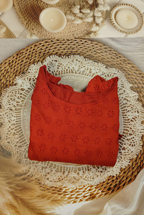 Luna Red Frill Sleeve Dress