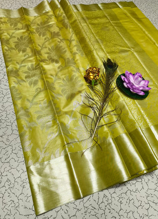 Tissue Kota Jari Model Sarees - LTS17 Mustard Yellow