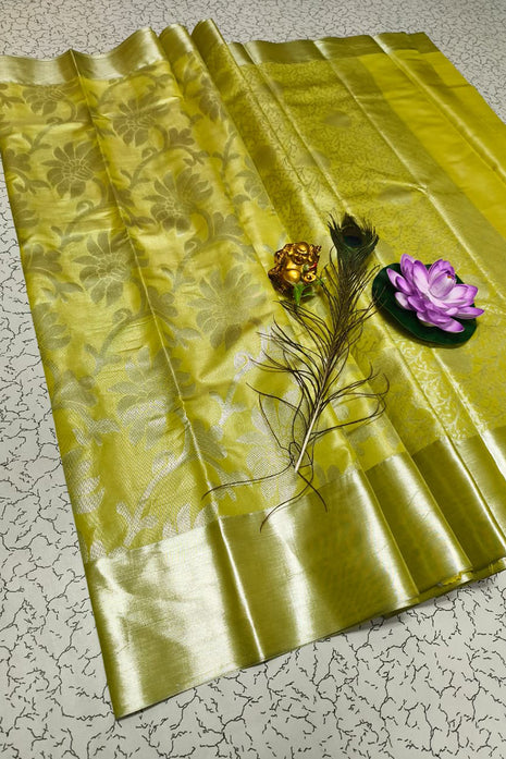 Tissue Kota Jari Model Sarees - LTS17 Mustard Yellow