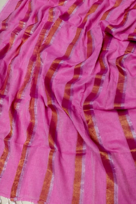 Exclusive Multi Colour Checked Type Saree - LTS81 Pink