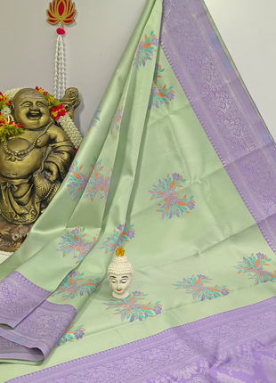 Elite Kupera Korvai Elite Bridal Rapier Fancy Lightweight Silk Sarees - LTS91 Green & Lavender