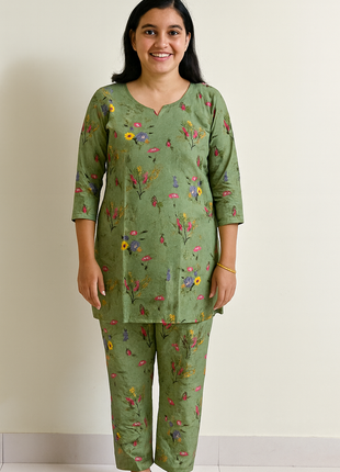 Light Green With Floral Print - LTC22