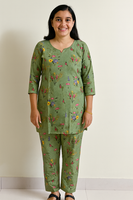 Light Green With Floral Print - LTC22