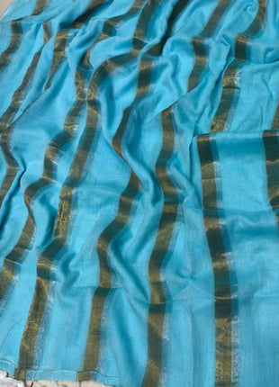 Exclusive Multi Colour Checked Type Saree - LTS80 Aqua Blue