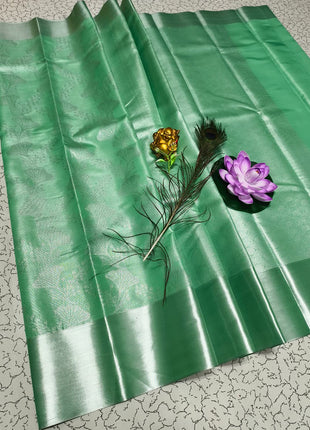 Tissue Kota Jari Model Sarees - LTS15 Teal Green