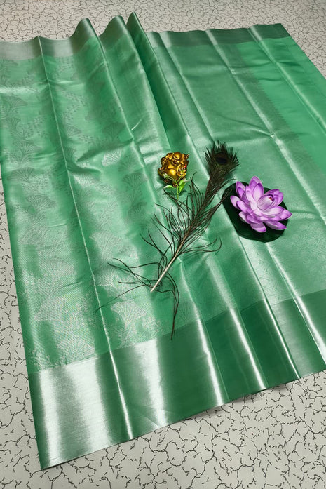 Tissue Kota Jari Model Sarees - LTS15 Teal Green