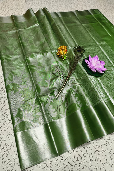 Tissue Kota Jari Model Sarees - LTS14 Green