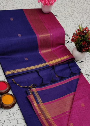 Luna Silk Cotton Sarees - LTS57 Violet & Pink