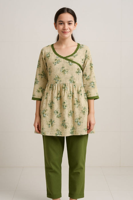 Beige And Olive Green - LTC04