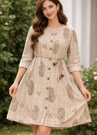 Beige With Multicolor Prints - LTC36