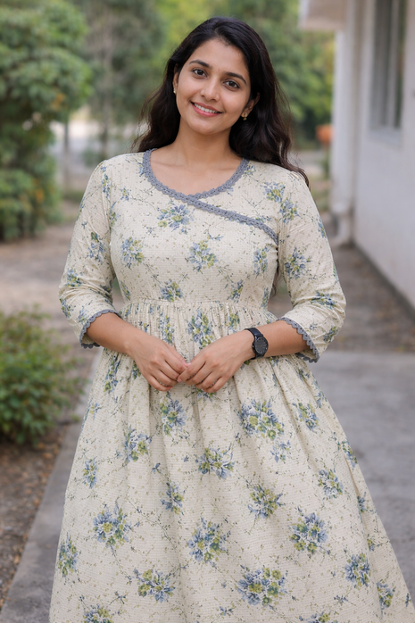 Light Cream With Floral Prints - LTC32