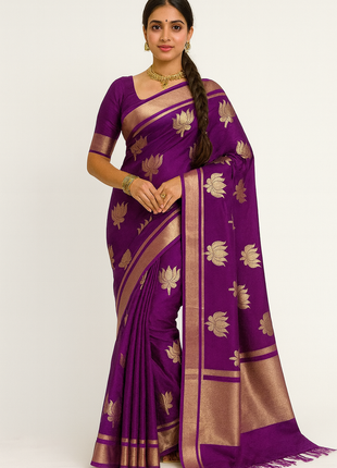 Lotus Glow Saree Purple