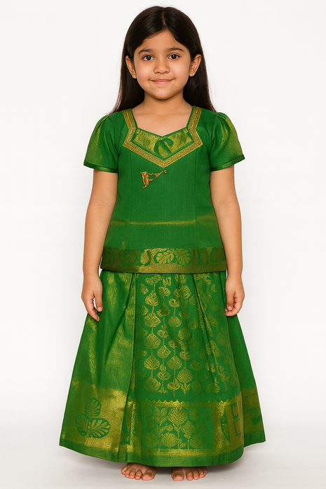 Green With Gold - Soft Silk Cotton