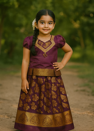 Purple With Gold - Soft Silk Cotton