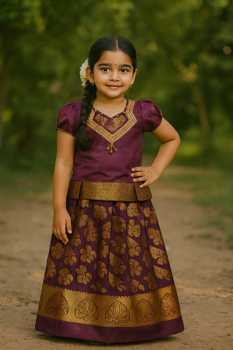 Purple With Gold - Soft Silk Cotton