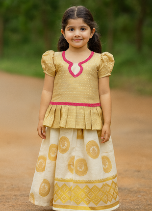 Light Gold With White - Soft Silk Cotton