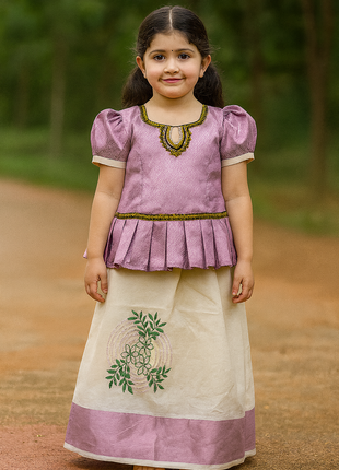 Pink With White - Soft Silk Cotton