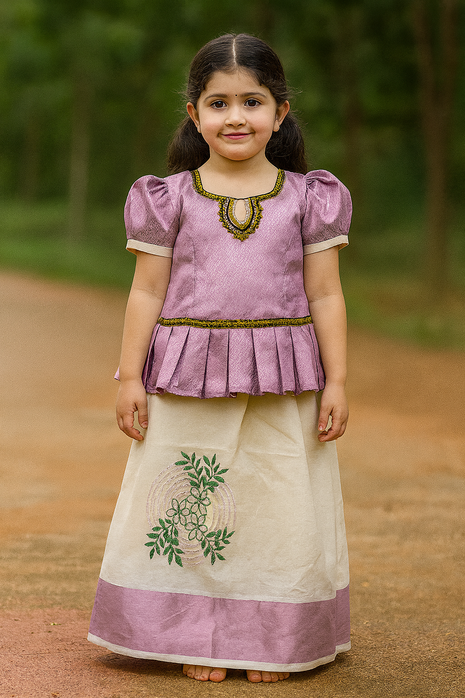Pink With White - Soft Silk Cotton