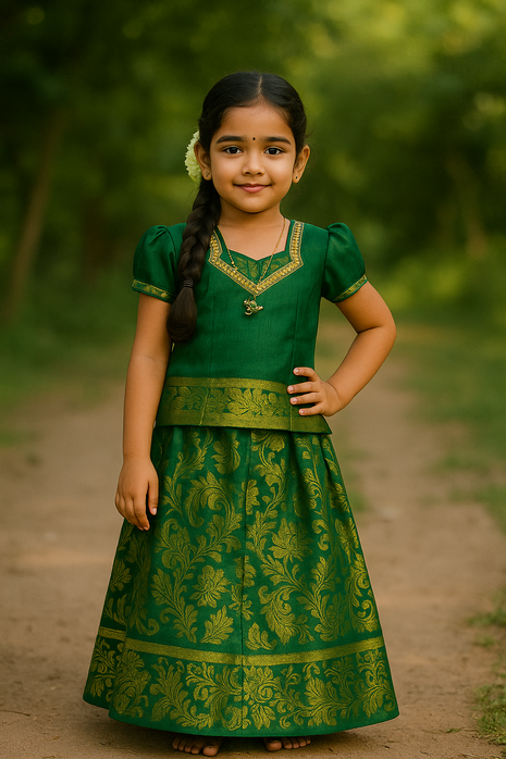 Green With Gold - Soft Silk Cotton