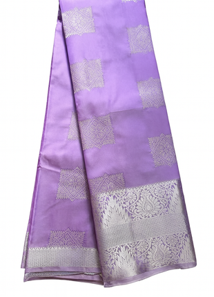 Kanchipuram Handloom Soft Silk Saree - LTS122 Lavender & Silver