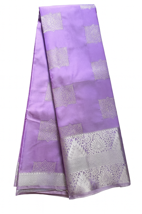 Kanchipuram Handloom Soft Silk Saree - LTS122 Lavender & Silver