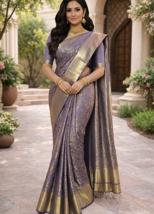 Luna Kanchipuram Tissue Silk Saree - LTS100 Lavender