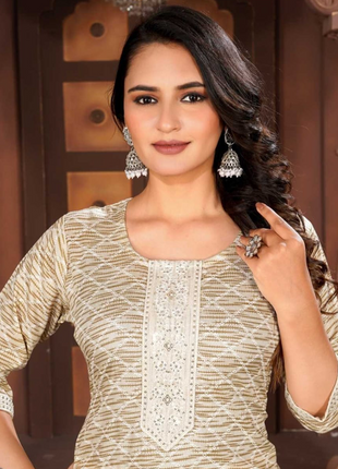 Luna Charm Beige Kurti Set - LTK03