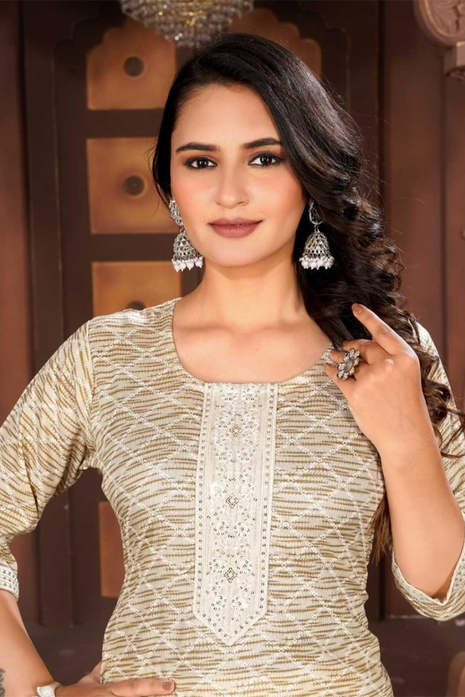 Luna Charm Beige Kurti Set - LTK03