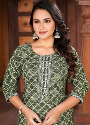 Luna Charm Green Kurti Set - LTK01