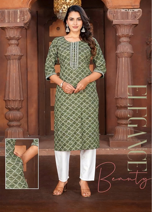Luna Charm Green Kurti Set - LTK01