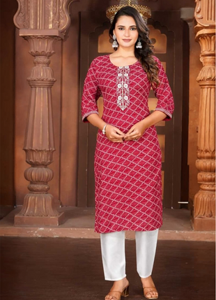 Luna Charm Red Kurti Set - LTK06