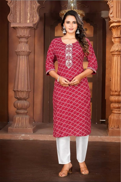 Luna Charm Red Kurti Set - LTK06