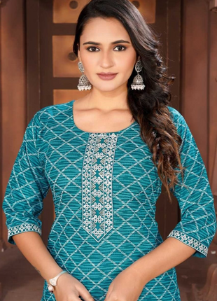 Luna Charm Teal Green Kurti Set - LTK04