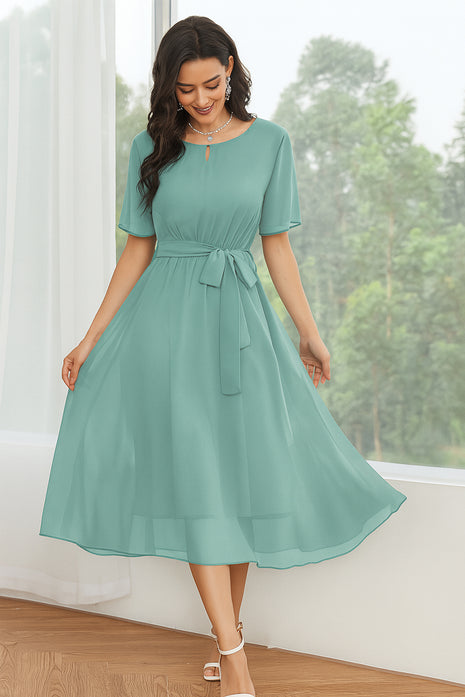 Luna Bloom Mint Green Fit & Flare Dress - LTM12