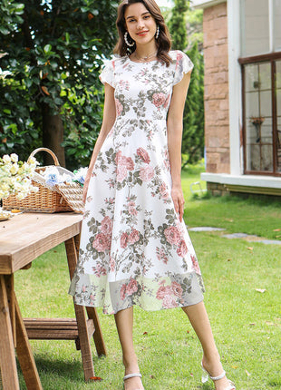 Luna Bloom Lavender White Floral Breeze Dress - LTM08