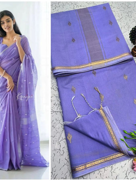 Luna Silk Cotton Saree - LTS150 Light Lavender