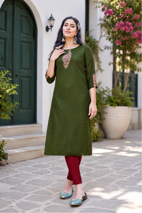 Heavy Rayon Dobby - LTT02 Olive Green