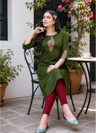 Heavy Rayon Dobby - LTT02 Olive Green