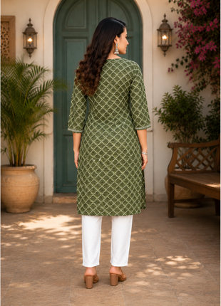 Luna Charm Green Kurti Set - LTK01