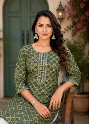 Luna Charm Green Kurti Set - LTK01